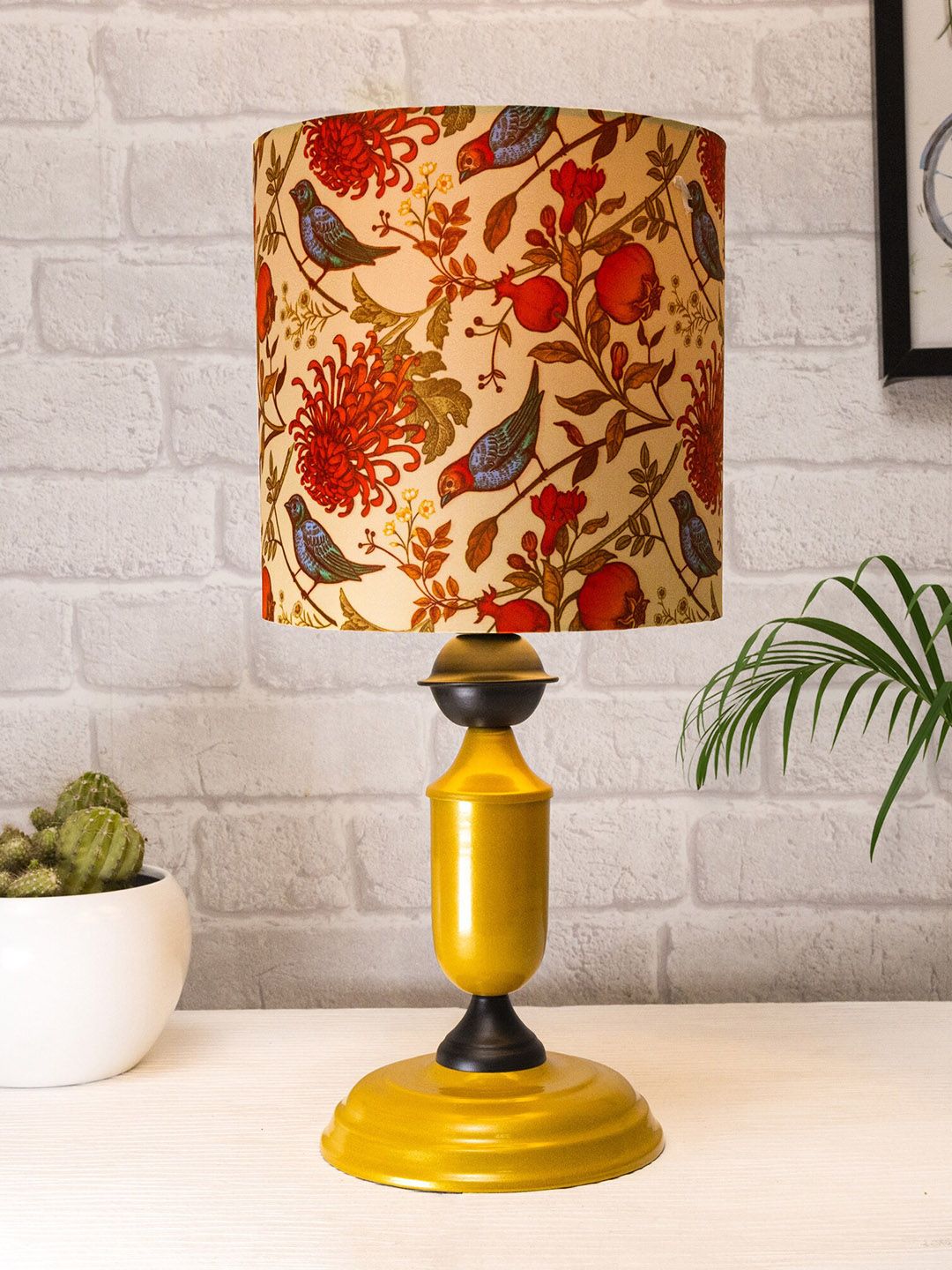 Homesake Murphy Golden Table Lamp with Bird Shade, LED bulb included Price in India