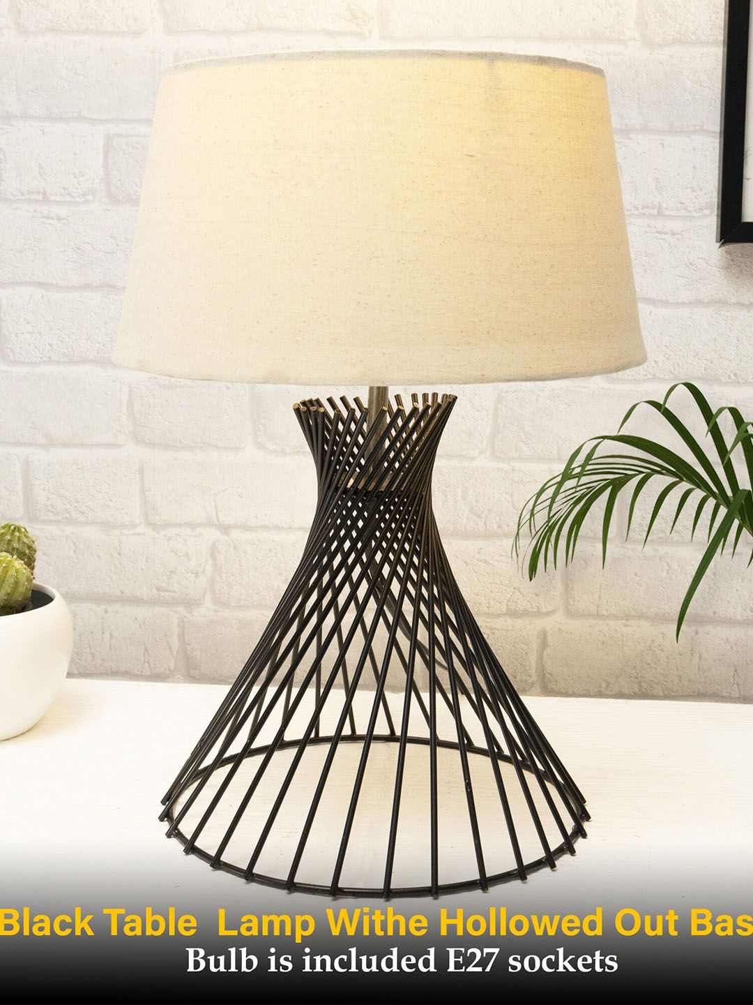 Homesake Black Solid Khadi Shade  Table Lamps Price in India