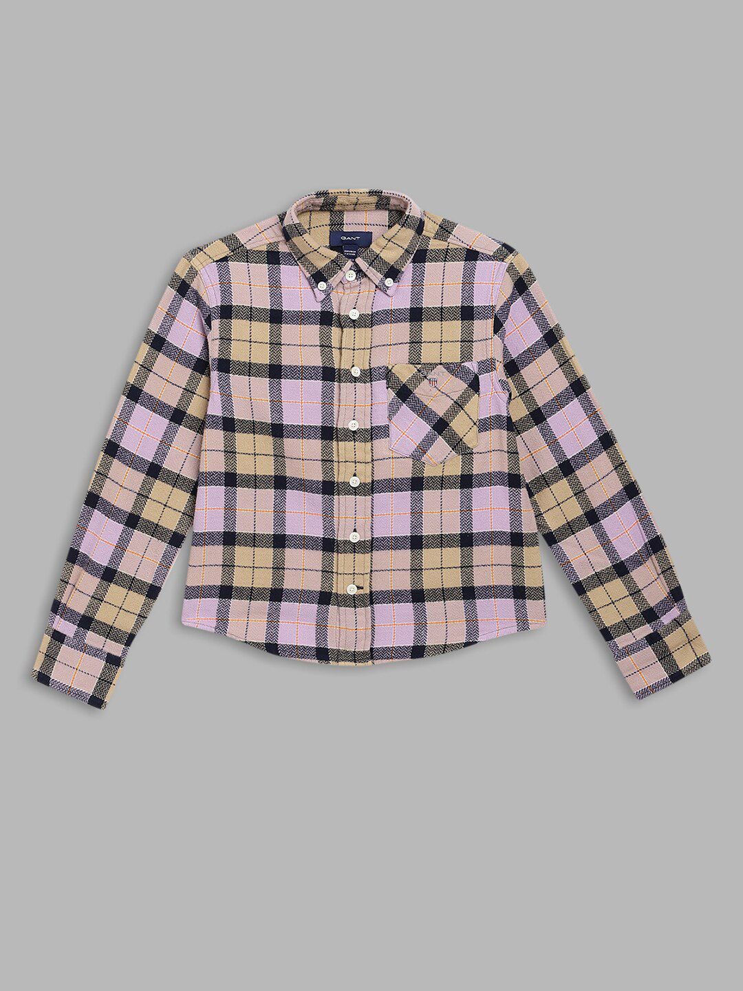 GANT Boys Purple Comfort Tartan Checks Checked Casual Shirt