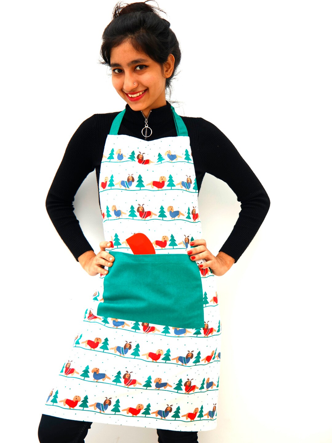 Ariana Unisex White Printed Cotton Aprons Price in India