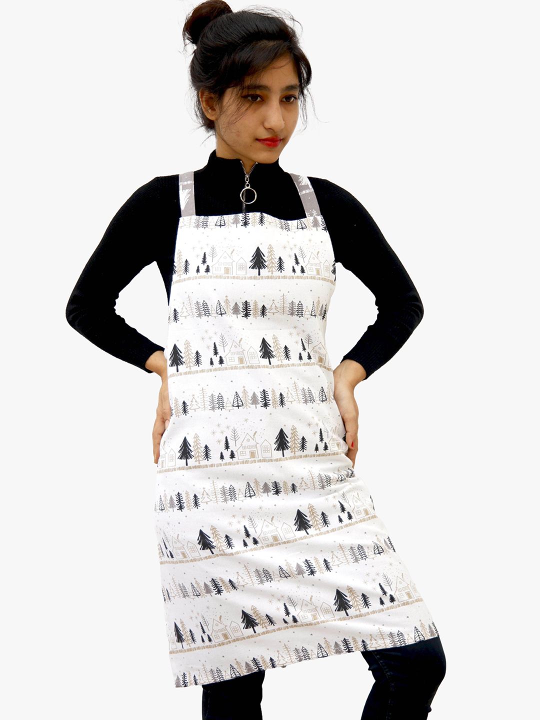 Ariana White Printed Pure Cotton Aprons Price in India