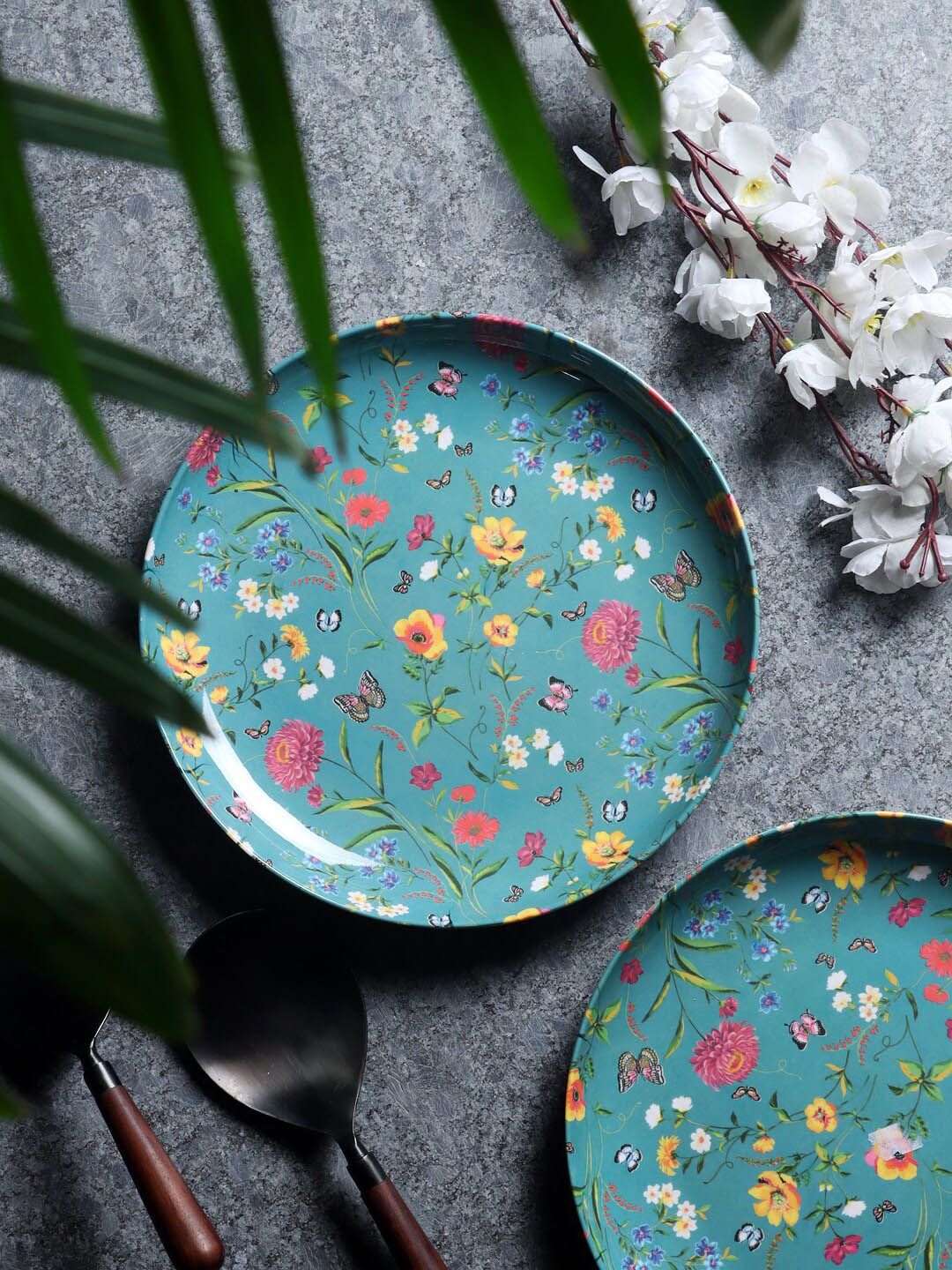 CDI Green & Red 12 Pieces Printed Melamine Glossy Plates Price in India