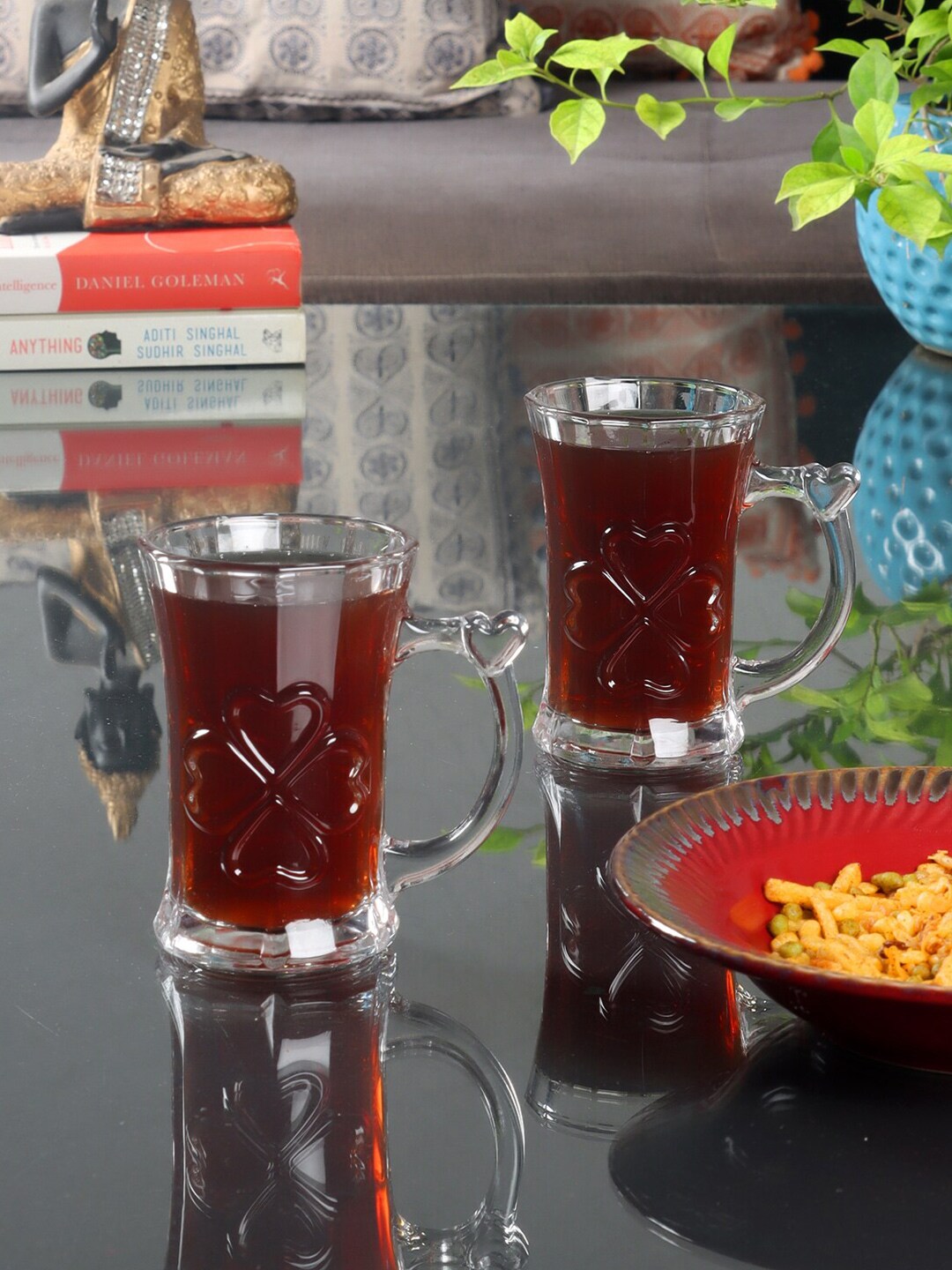 ceradeco Transparent Solid Glass Transparent Mugs Set of Cups and Mugs Price in India