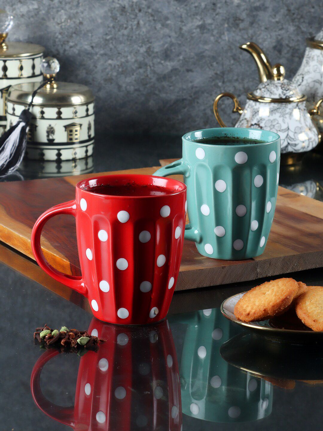 ceradeco Assorted  Pack of 2 Printed Ceramic Glossy Mugs Price in India