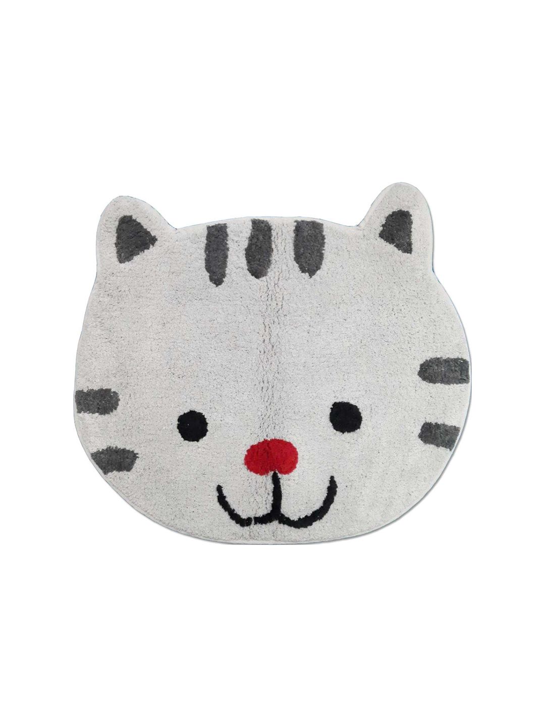 SWHF Kids Grey Cat Face Shaped Rug & Mat Price in India