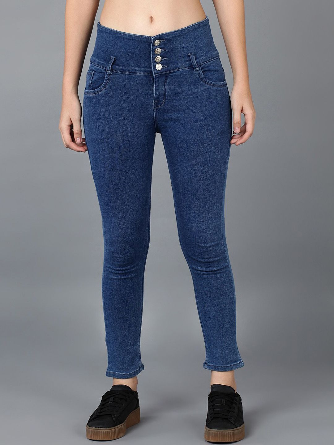 F2M Women Blue Slim Fit High-Rise Stretchable Jeans Price in India