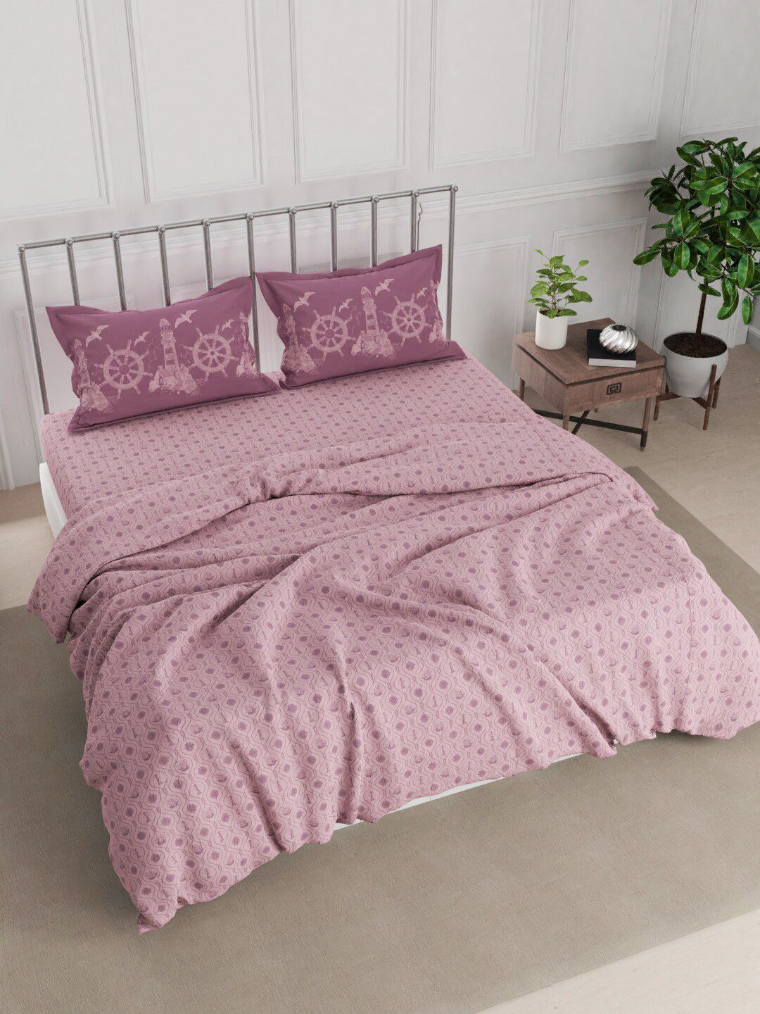 NAUTICA Cotton Double Comforter With 1 King Bedsheet And 2 Pillow Covers Price in India