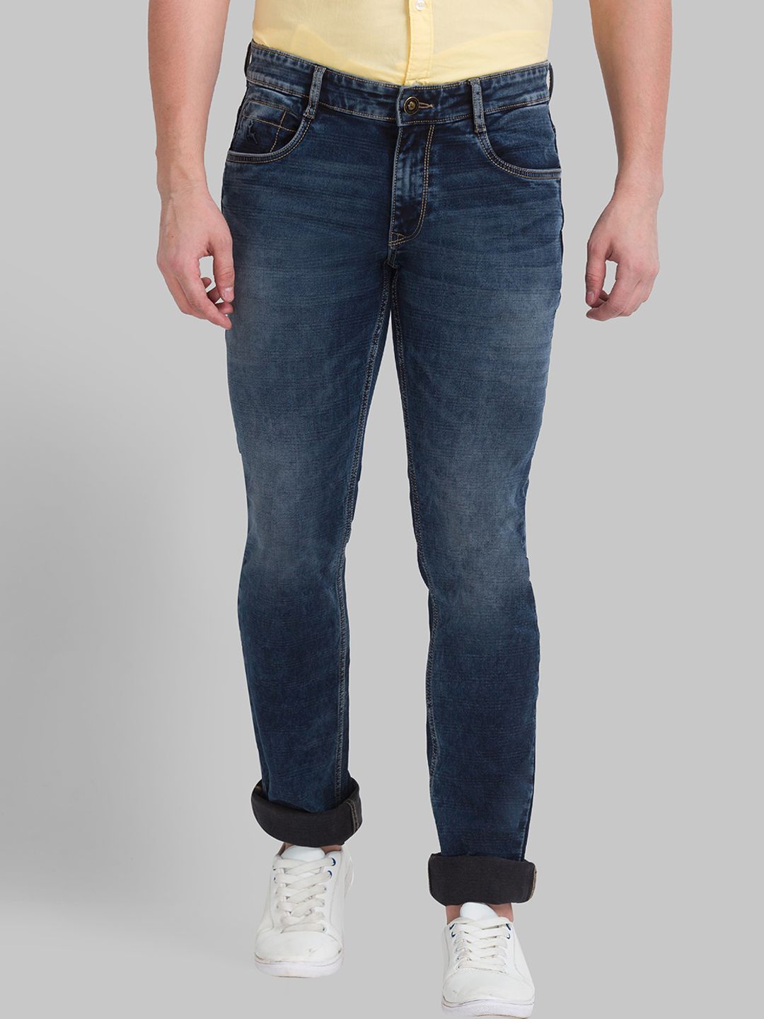 Parx Men Blue Tapered Fit Heavy Fade Cotton Jeans