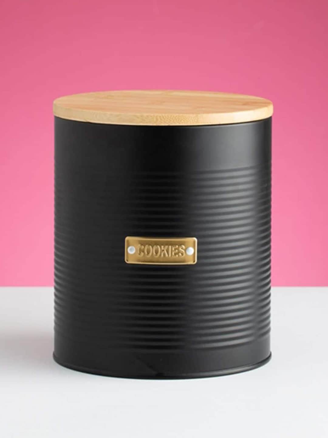 TYPHOON Black & Beige Striped Cookie Storage Container Price in India