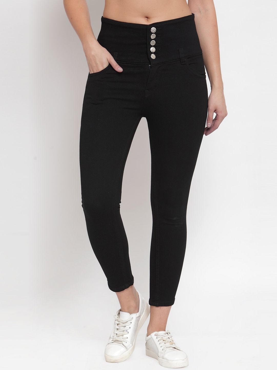 F2M Women Black Slim Fit High-Rise Stretchable Jeans Price in India