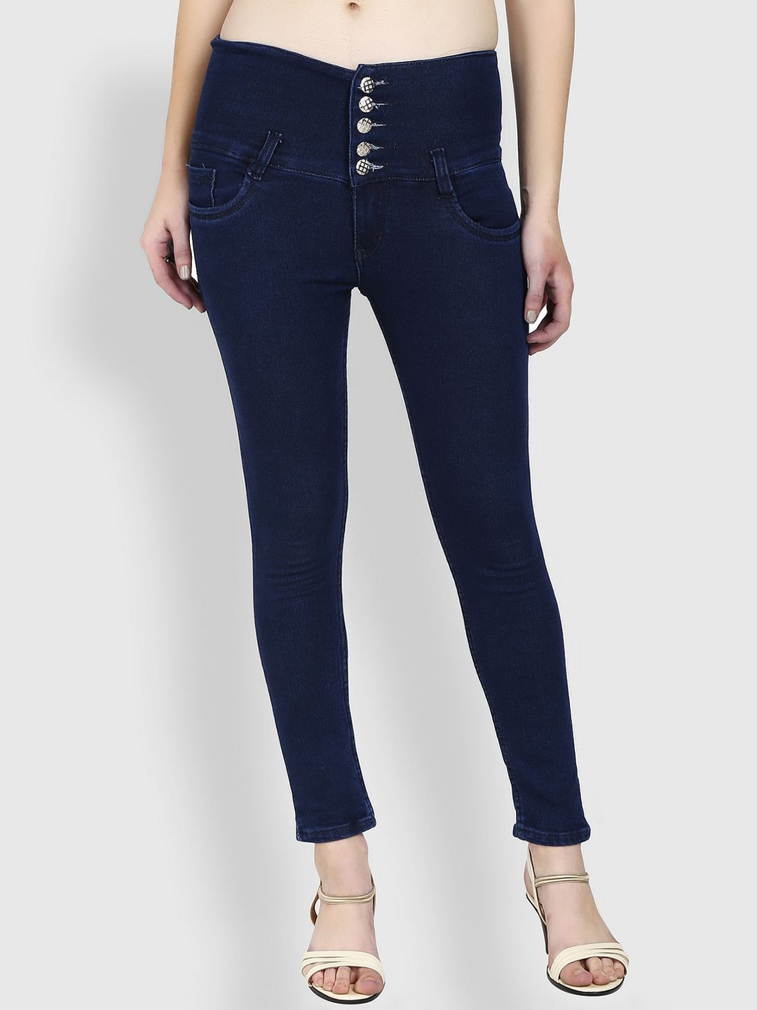 F2M Women Blue Slim Fit High-Rise Stretchable Jeans Price in India