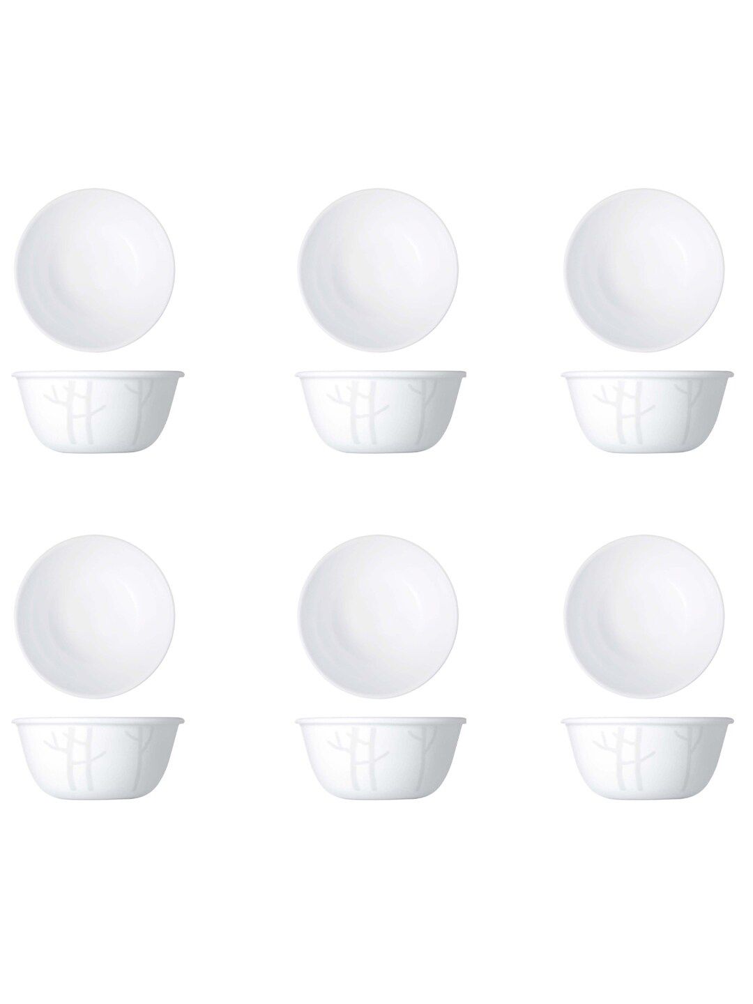 Corelle White Set Of 6 Pieces Printed Glossy Bowls Price in India