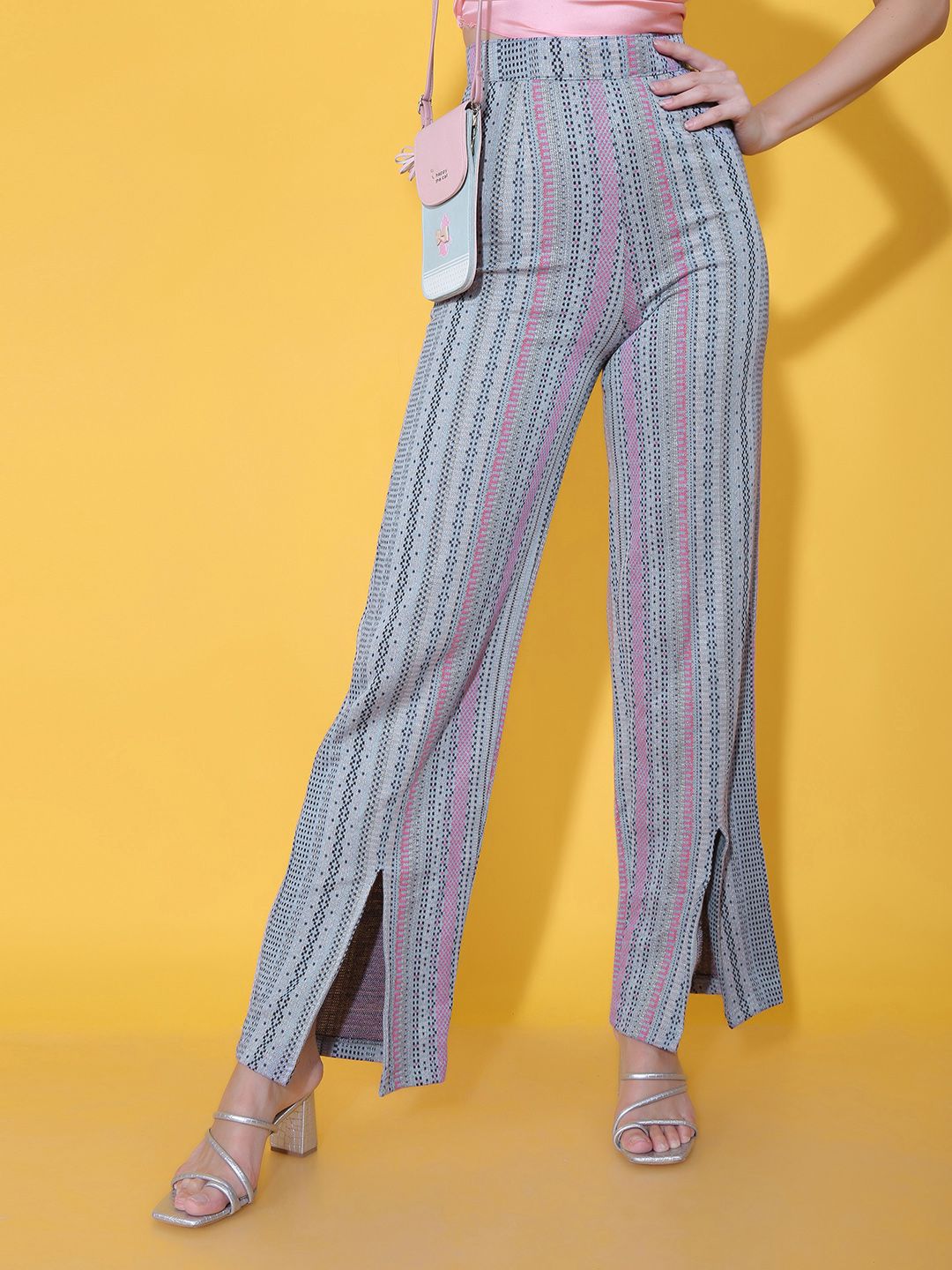 Stylecast X Hersheinbox Women Striped Relaxed High-Rise Trousers Price in India