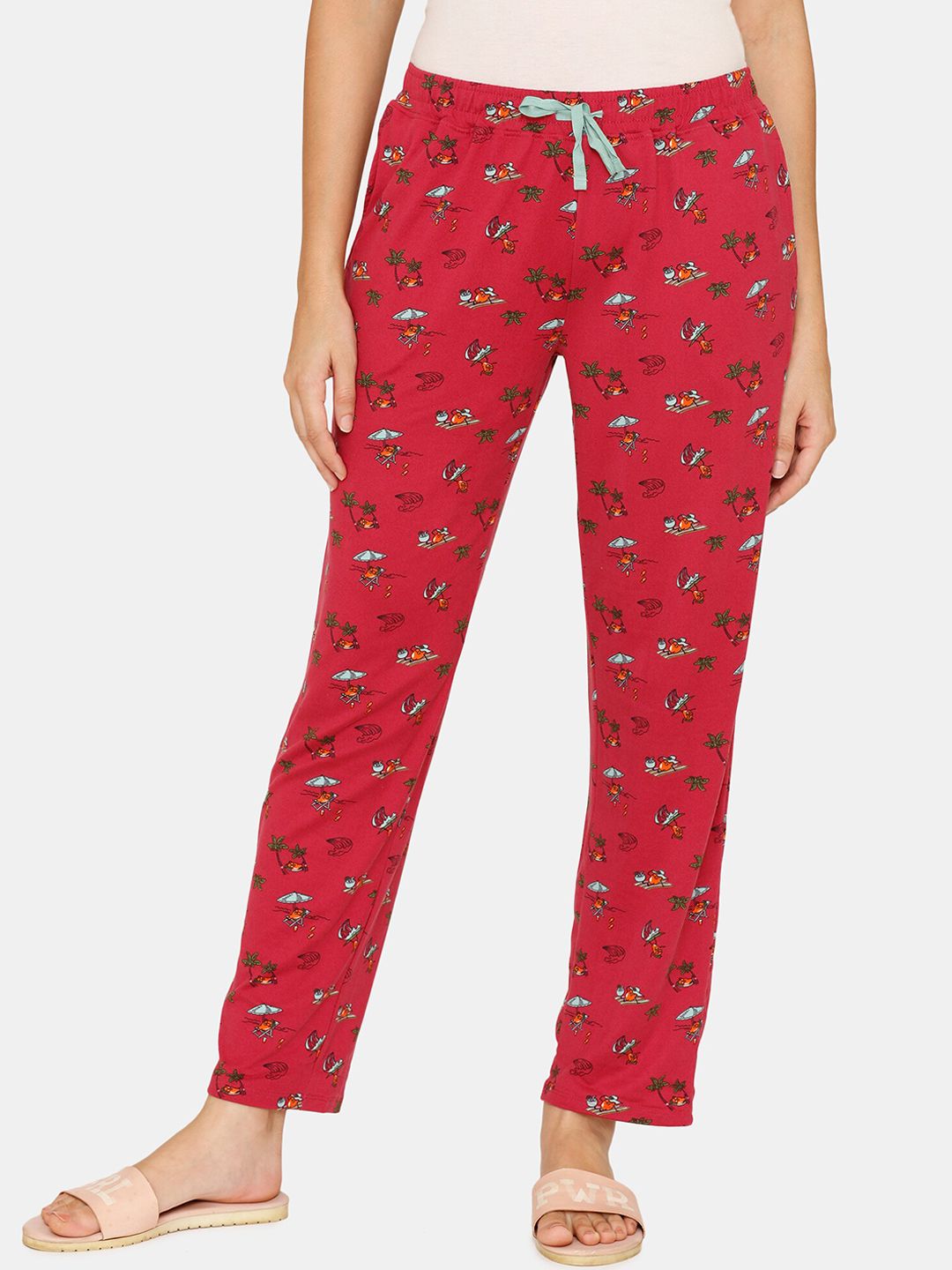 Zivame Women Pink Printed Lounge Pants Price in India