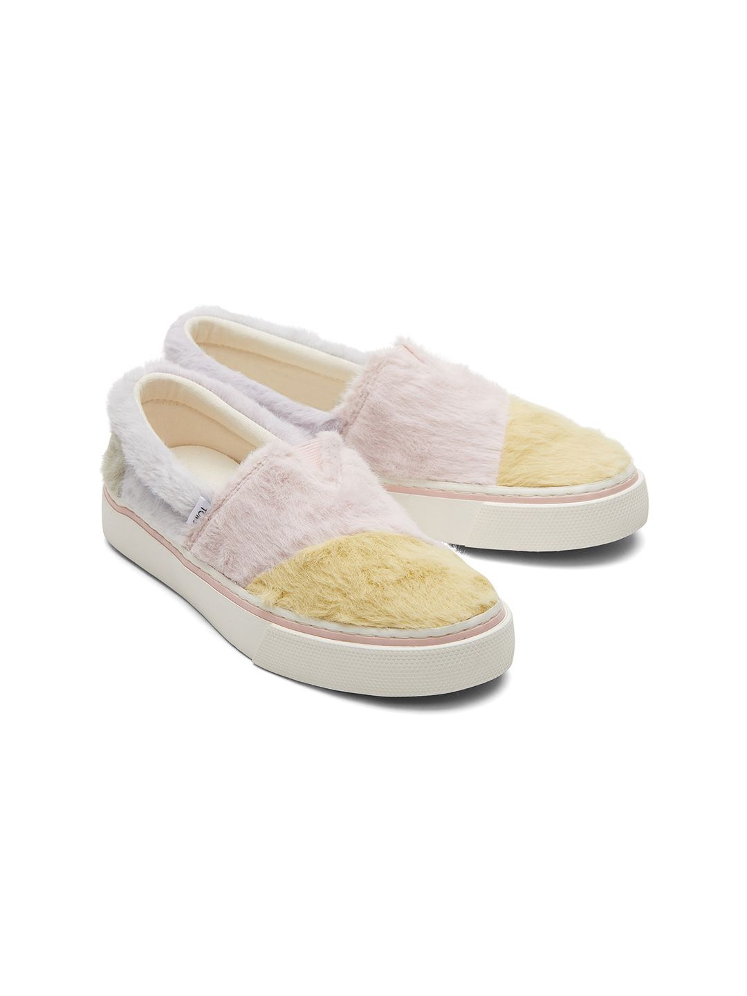 TOMS Women White Colourblocked Slip-On Sneakers 195703256172-Multi-Color Price in India