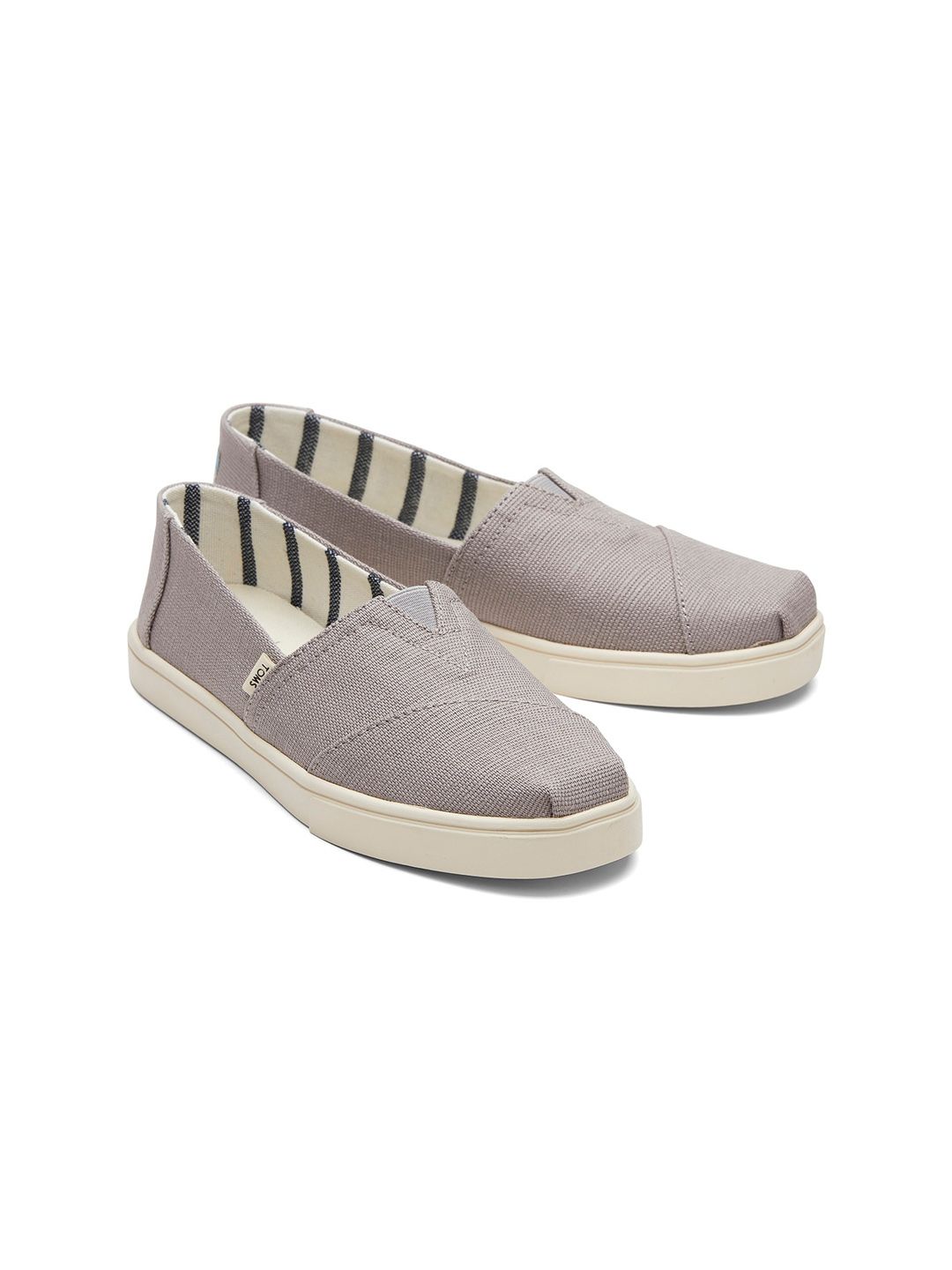 TOMS Women Grey Slip-On Canvas Sneakers Price in India