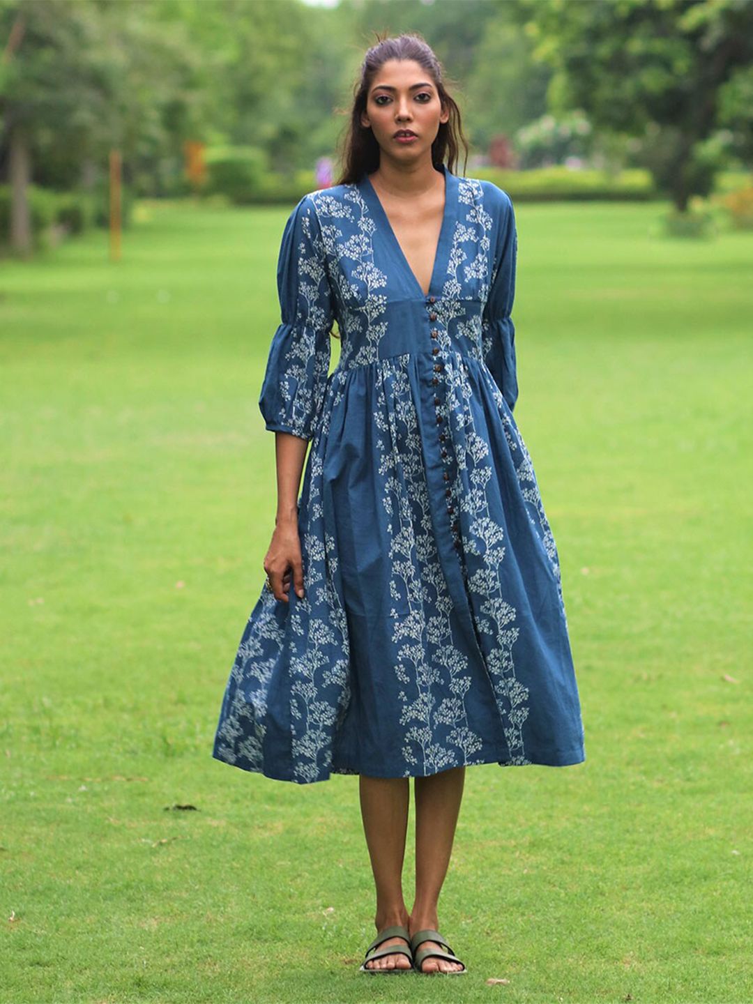 Chidiyaa Blue Floral Dress Price in India