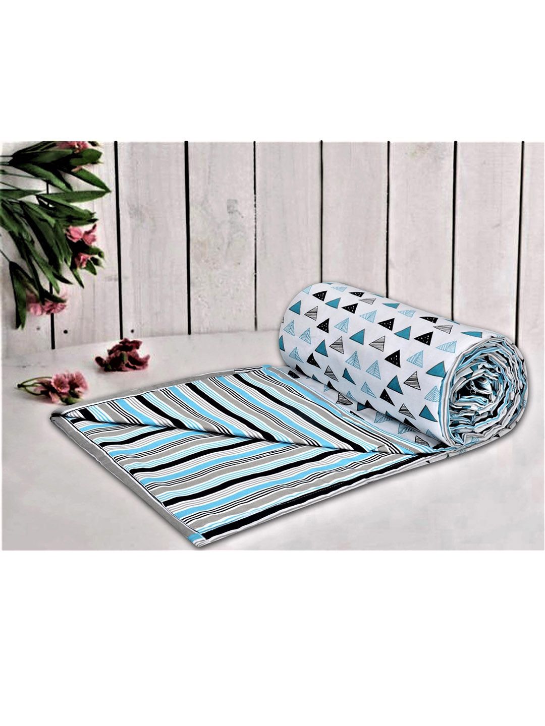 Trance Home Linen Unisex Blue Blankets Quilts and Dohars Price in India