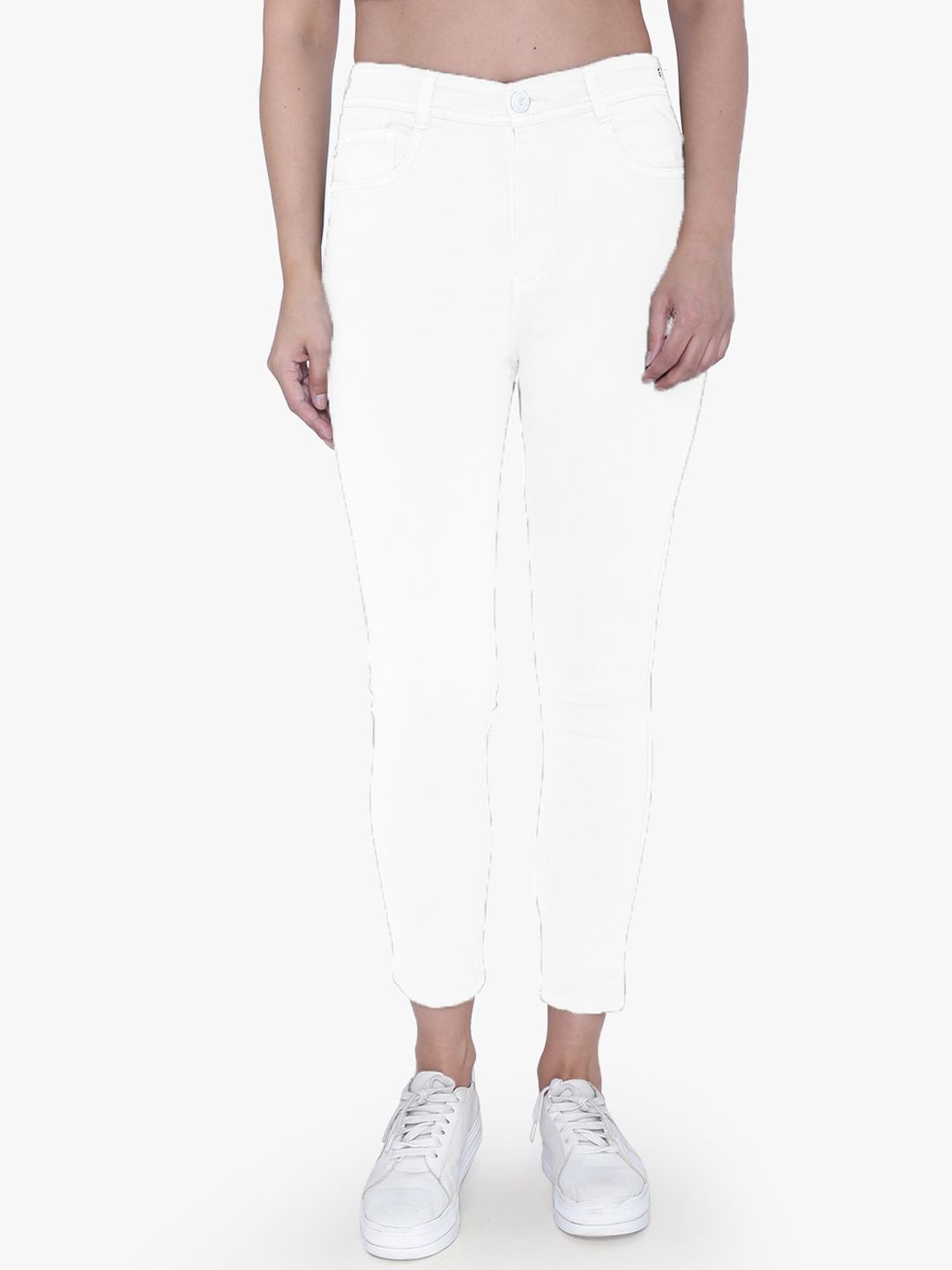 FCK-3 Women White Jean High-Rise Stretchable Jeans Price in India