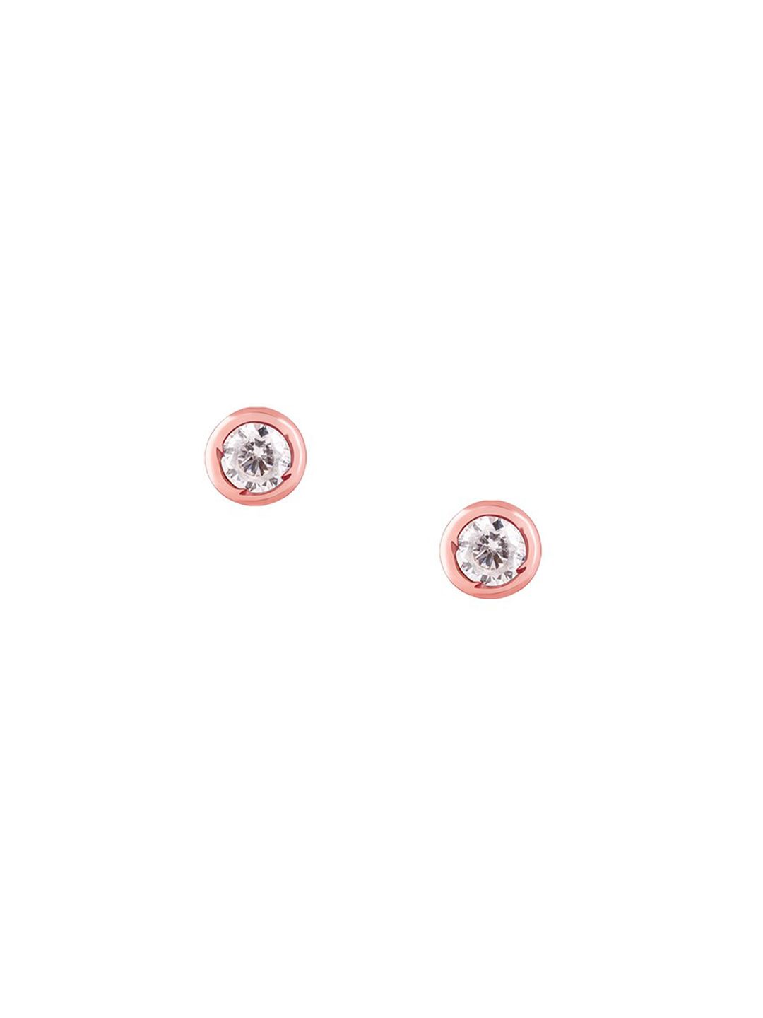 GIVA GIVA Rose 925 Sterling Silver Rose Gold-Plated & White Contemporary Studs Earrings