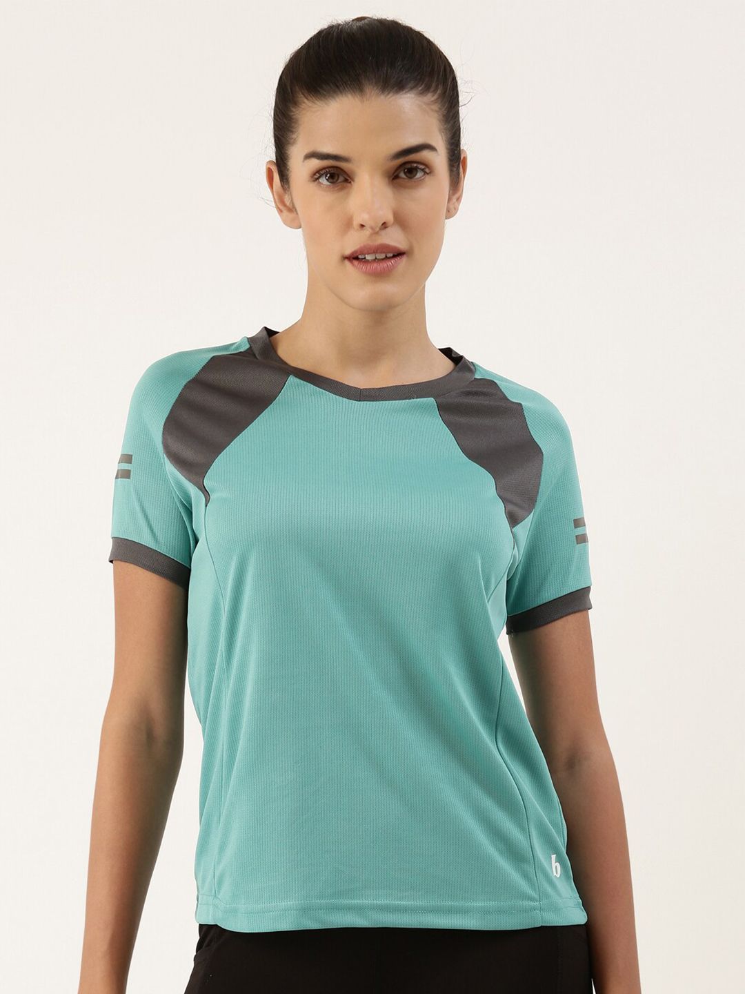 Bannos Swagger Women Green Anti Static Sports T-shirt Price in India
