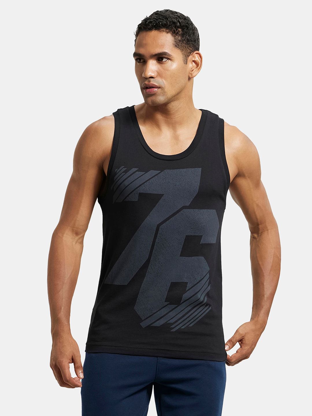 Buy Jockey Combed Cotton Rich Graphic Tank Top-9928 - Innerwear