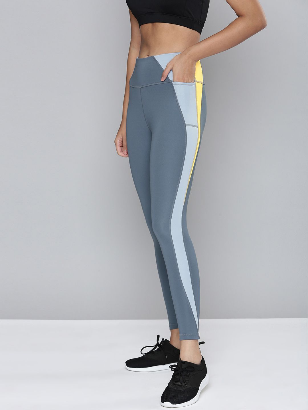 Puma Women Grey Solid dryCELL Evostripe Tights Price in India