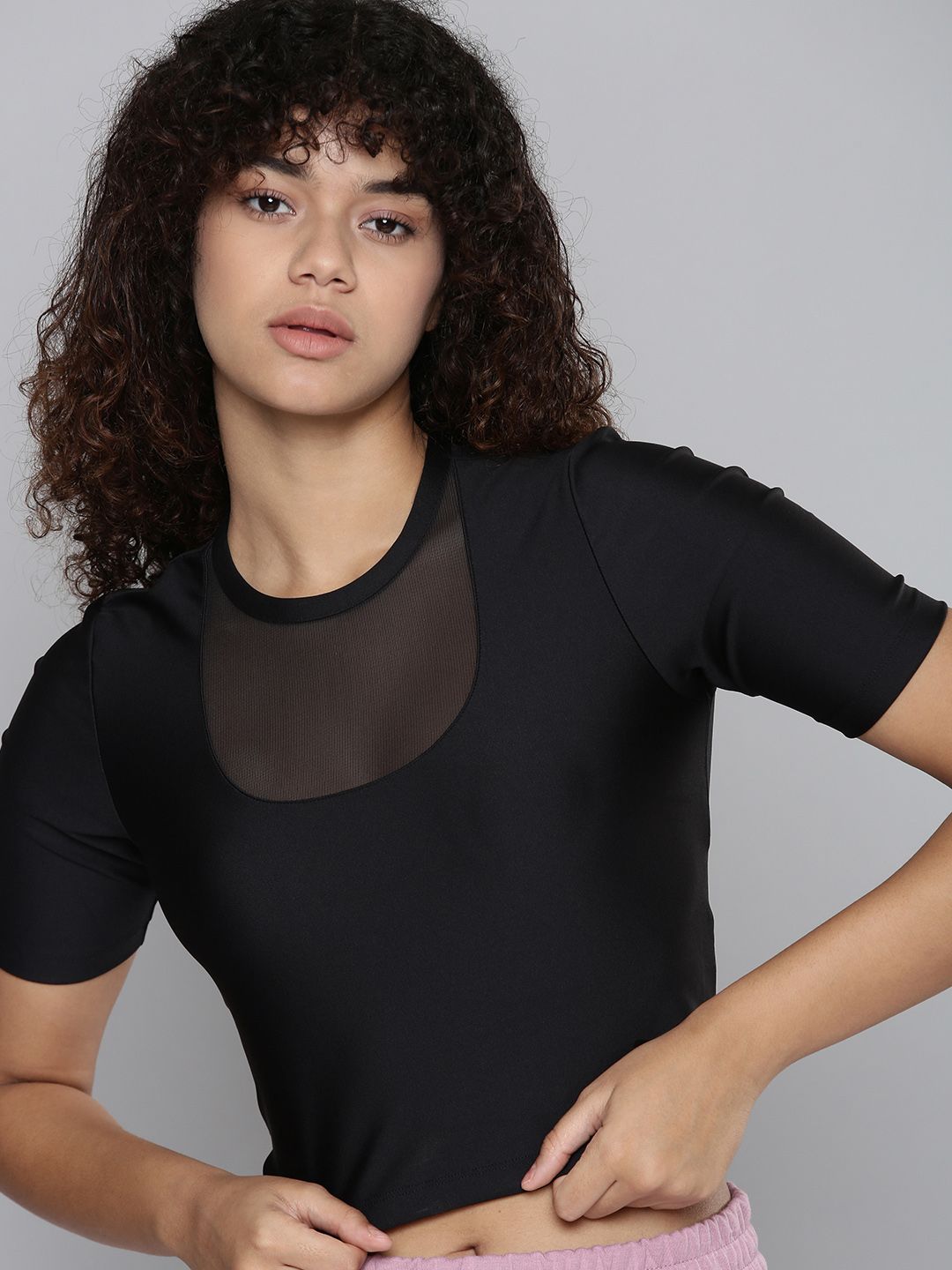 Puma Women Black Safari Glam Fashion Training Slim Fit T-shirt Price in India