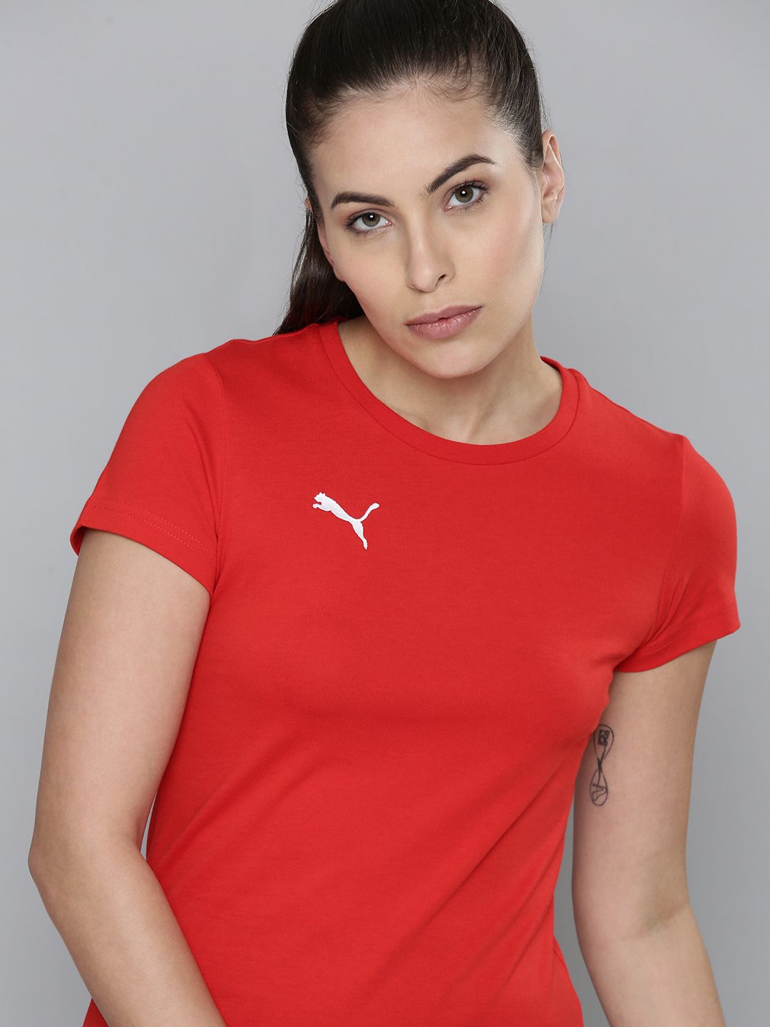 Puma Women Red Football T-shirt Price in India