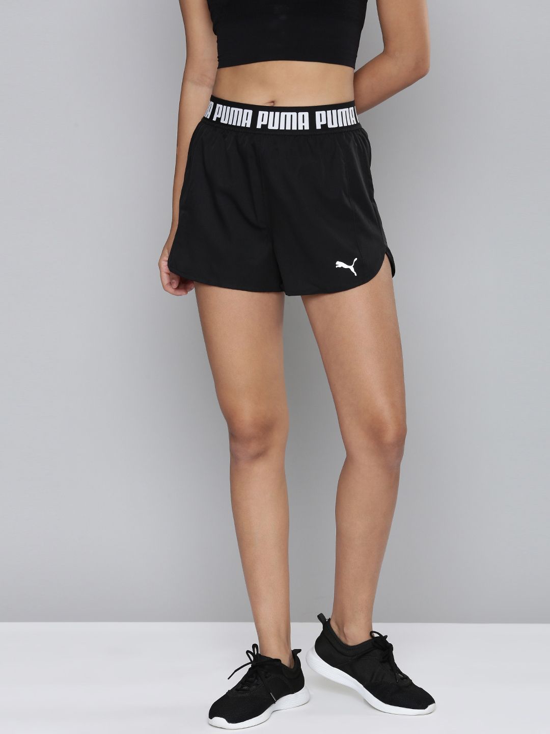 Puma Women Black High-Rise Training Shorts Price in India