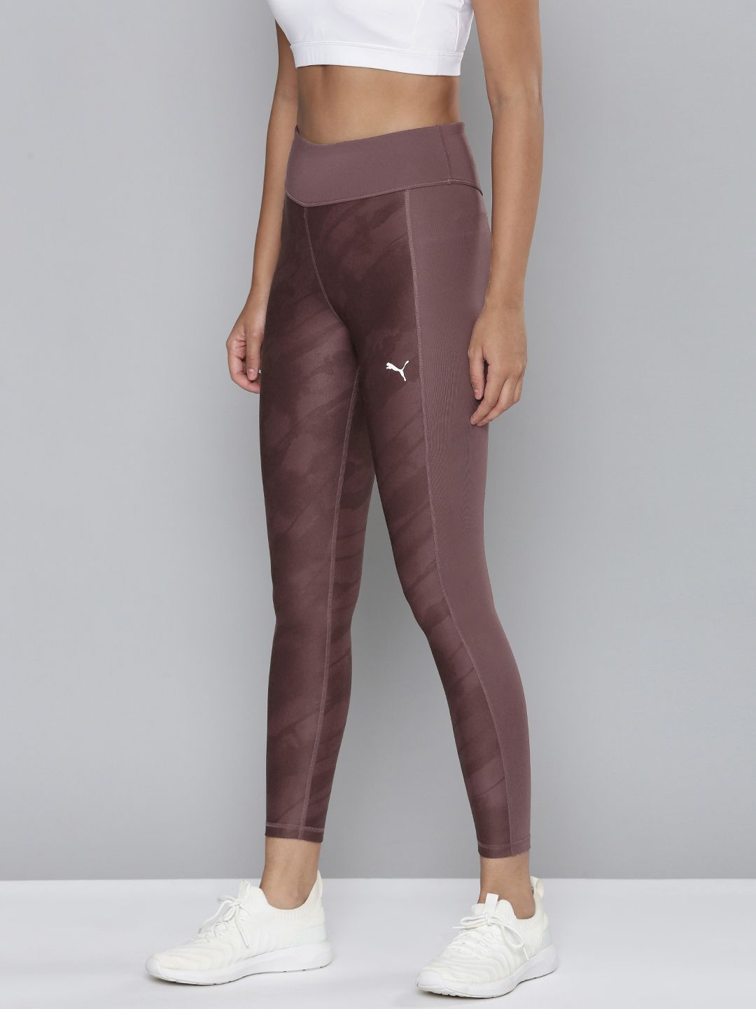 Puma Women Mauve Favourite Printed High Waist dryCELL 7/8 Training Tights Price in India
