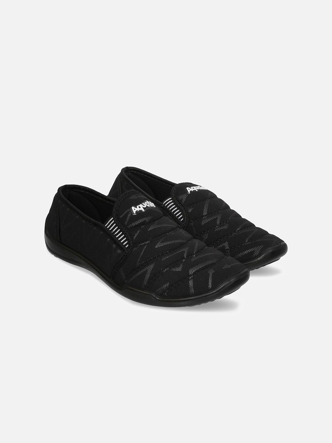 Aqualite Women Black Woven Design Driving Shoes Price in India