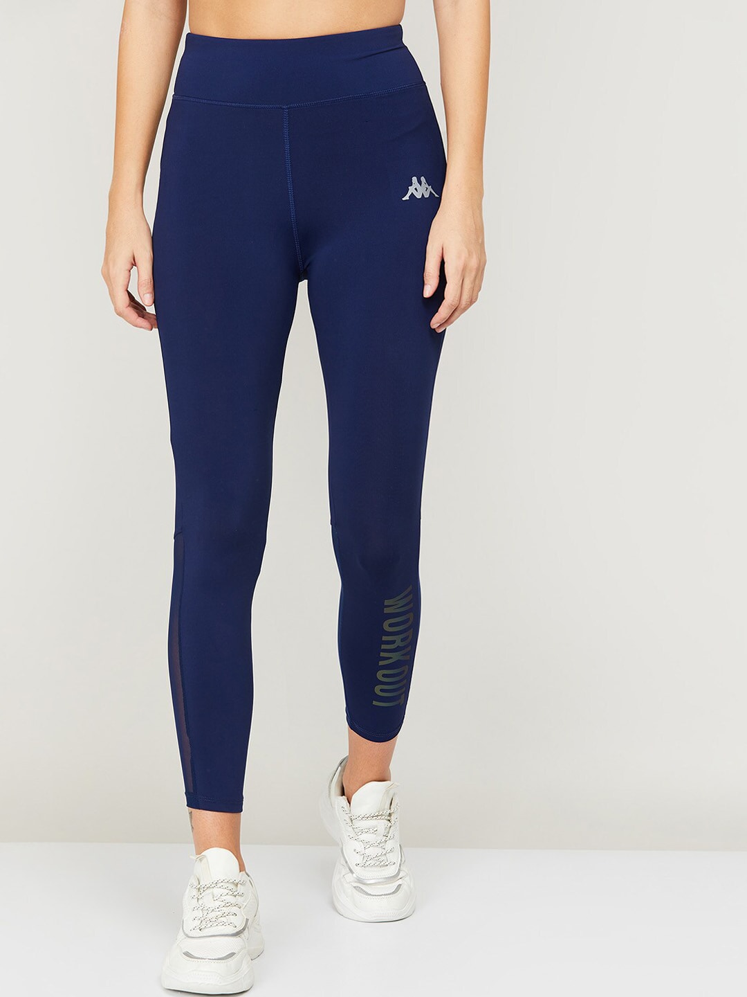 Kappa Women Blue Solid Ankle Length Training Tights Price in India