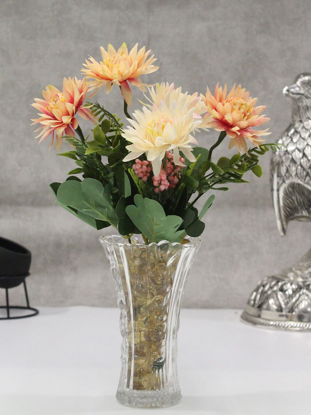 PolliNation Cream-Colored Gerbera Flower Bunch Without Pot Price in India