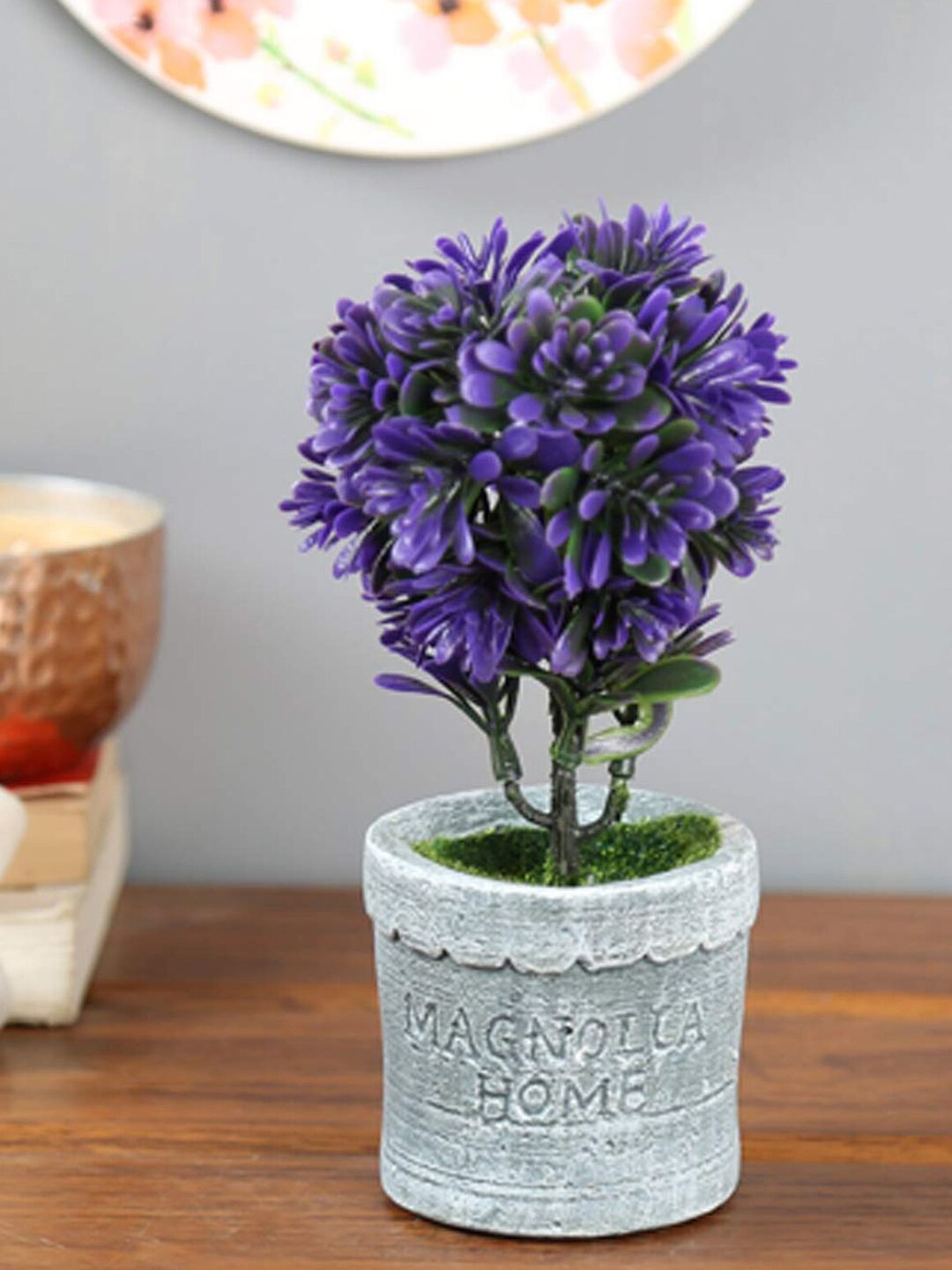 PolliNation Purple Bonsai Plant & Grey Pot Price in India