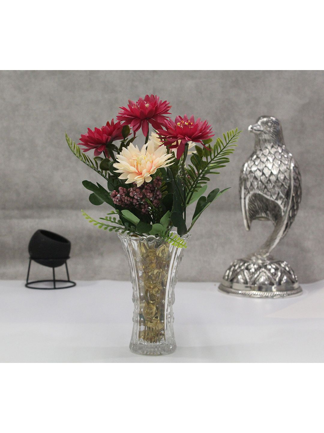 PolliNation Artificial Gerbera Maroon Flower Bunch Without Pot Price in India