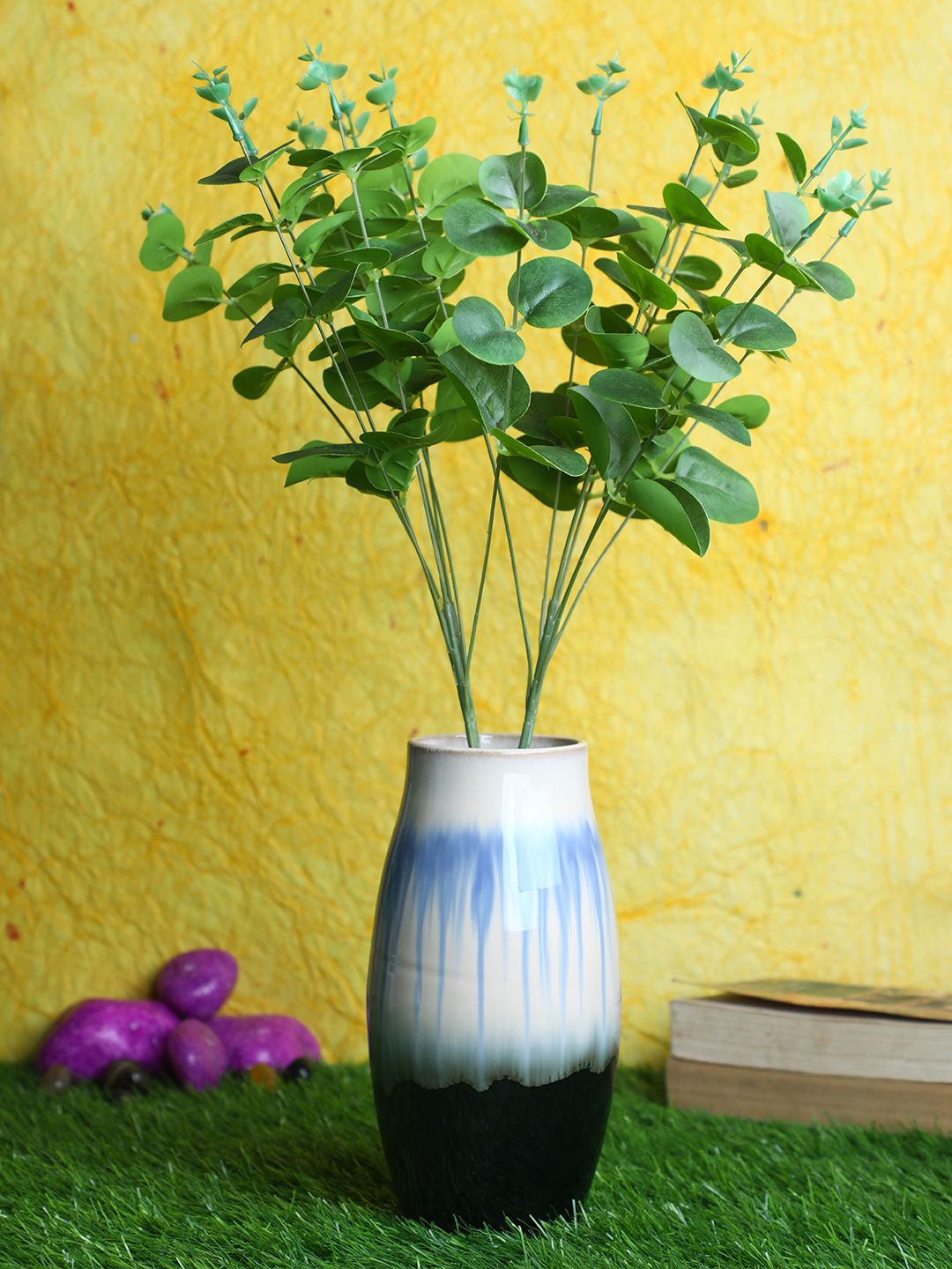 PolliNation Green Artificial Eucalyptus bunch Without Pot Price in India