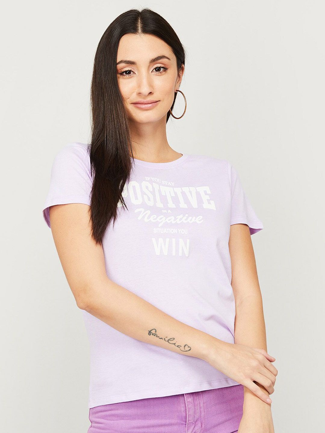 Fame Forever by Lifestyle Purple Typography Print Top Price in India