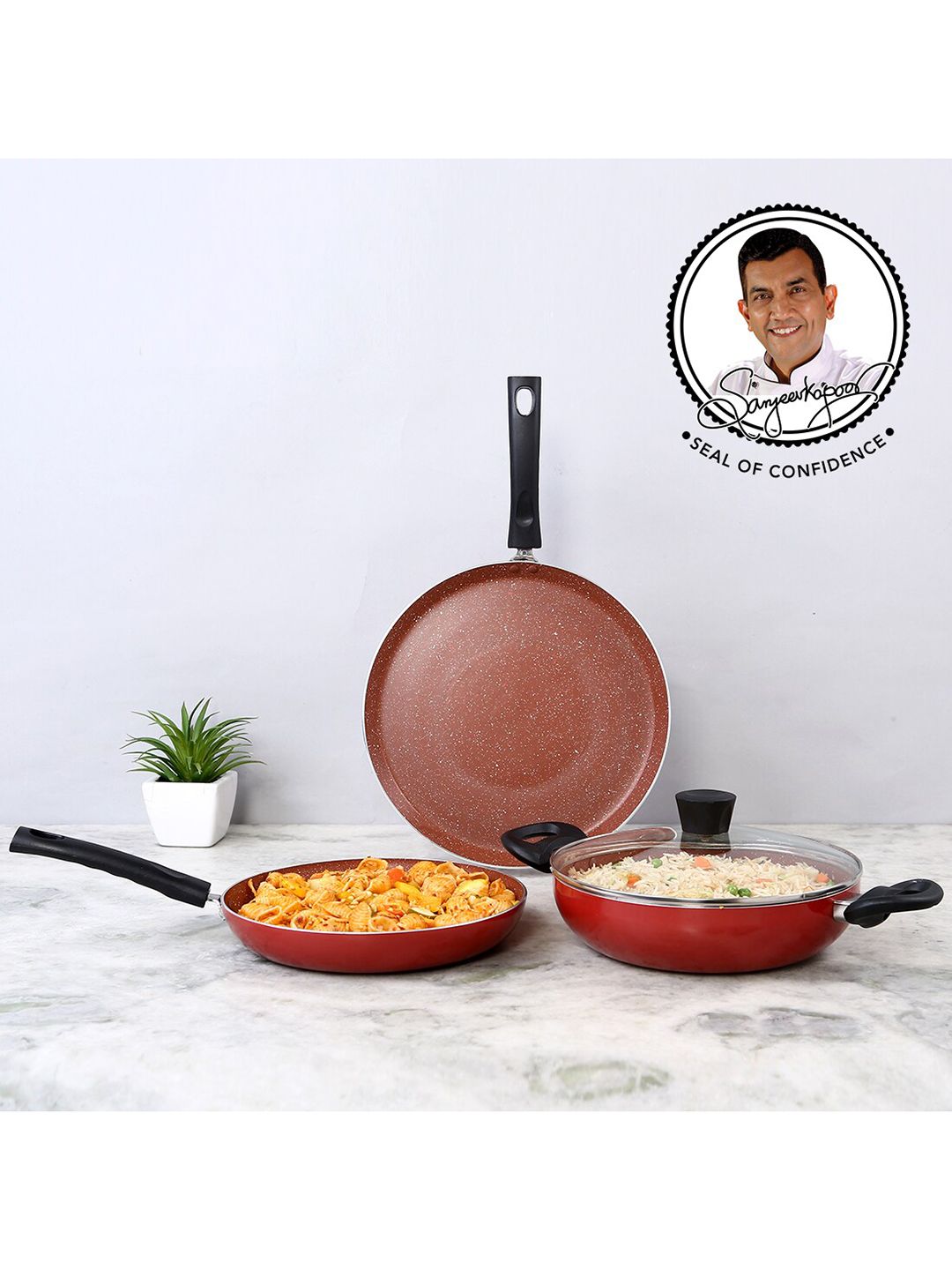 Wonderchef Set of 4 Tivoli Induction Bottom Non-Stick Coated Cookware Set Price in India