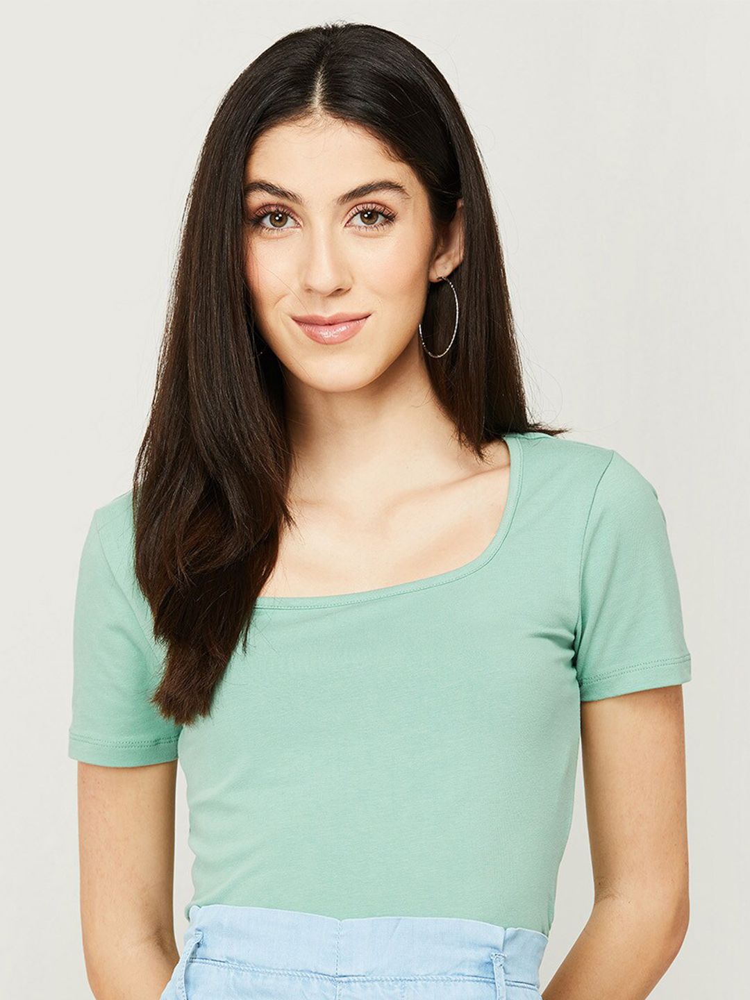 Ginger by Lifestyle women Green Top Price in India