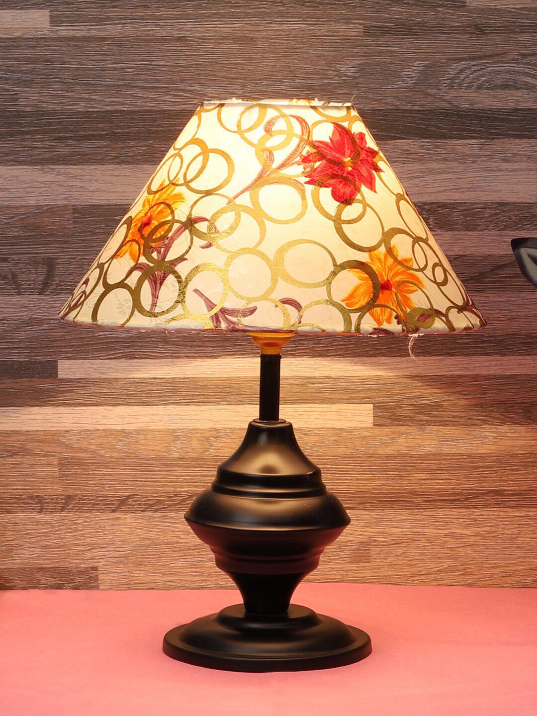 foziq Black Printed Table Lamps Price in India