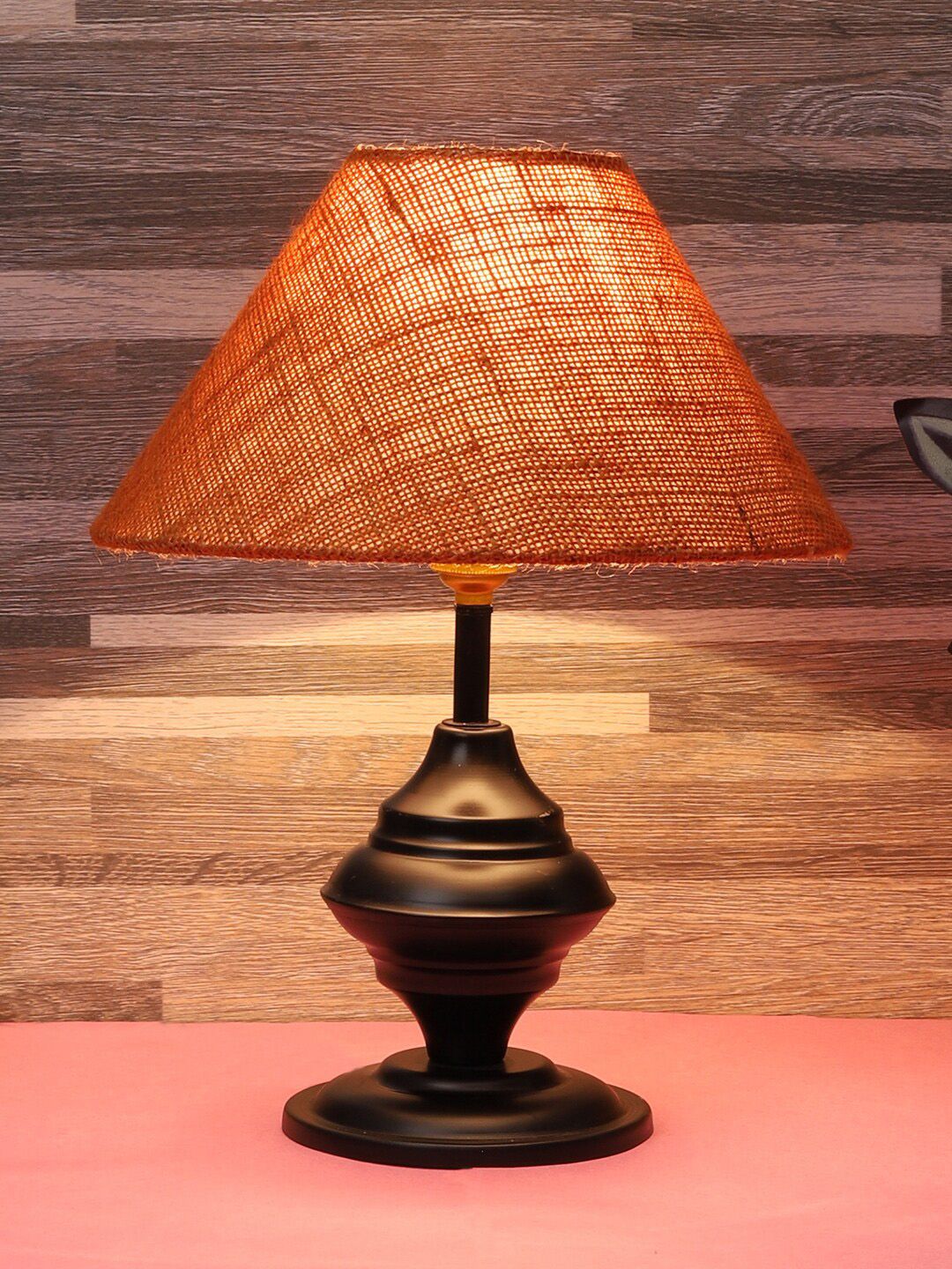 foziq Black Solid Table Lamps Price in India