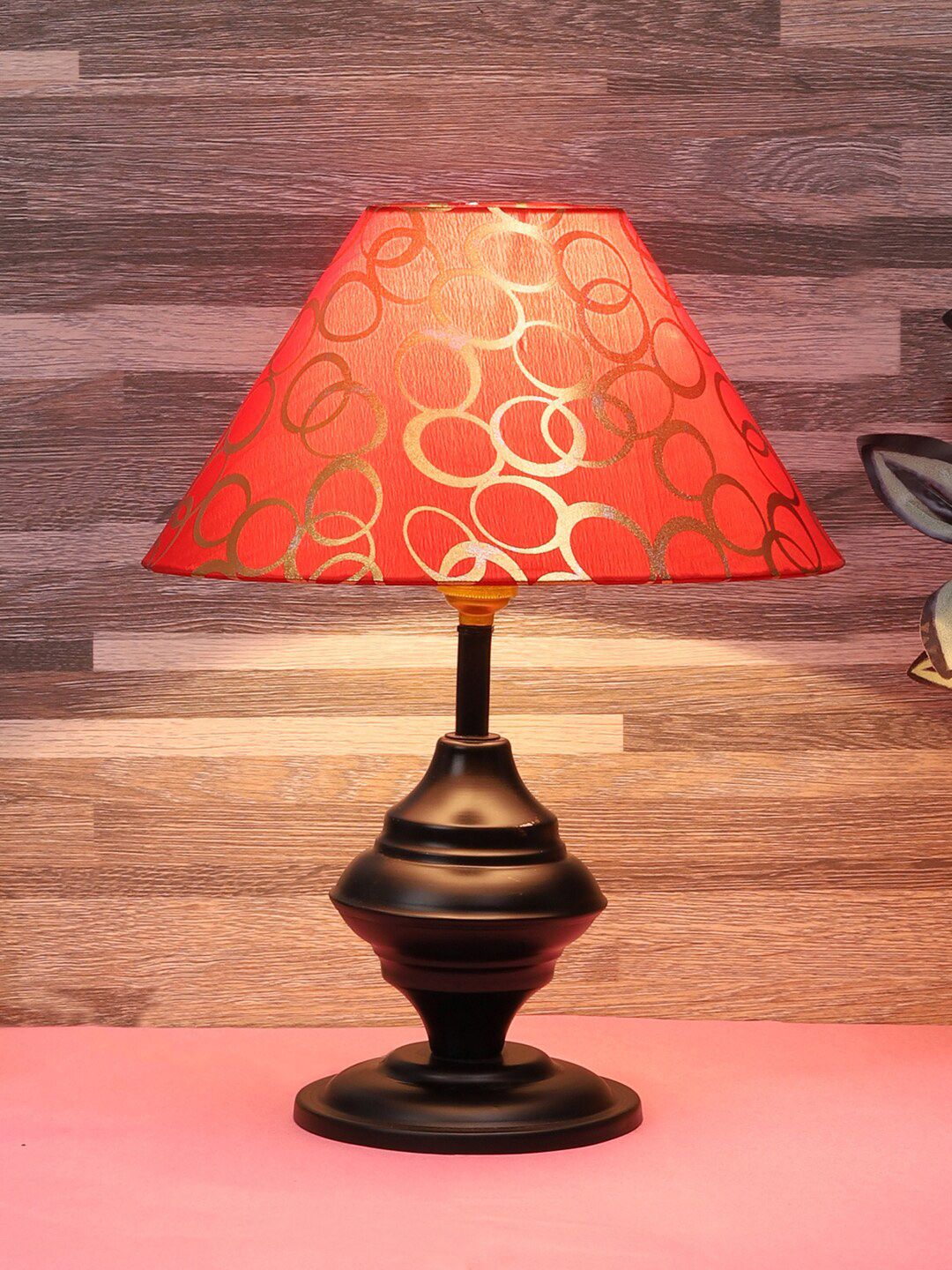 Foziq Black Printed Table Lamps Price in India