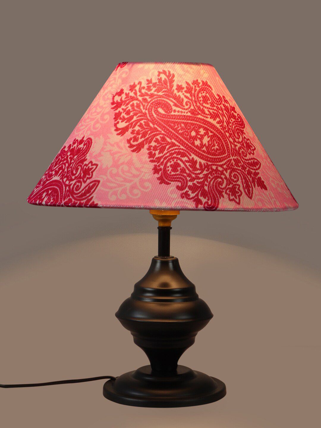 foziq Black Printed Table Lamps Price in India
