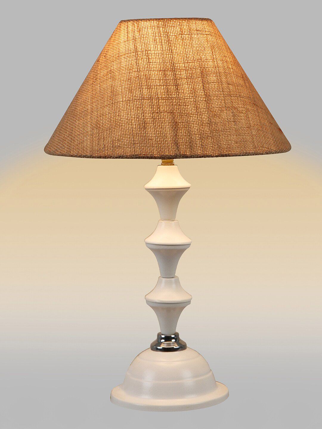 foziq White & Beige Solid Table Lamp Price in India
