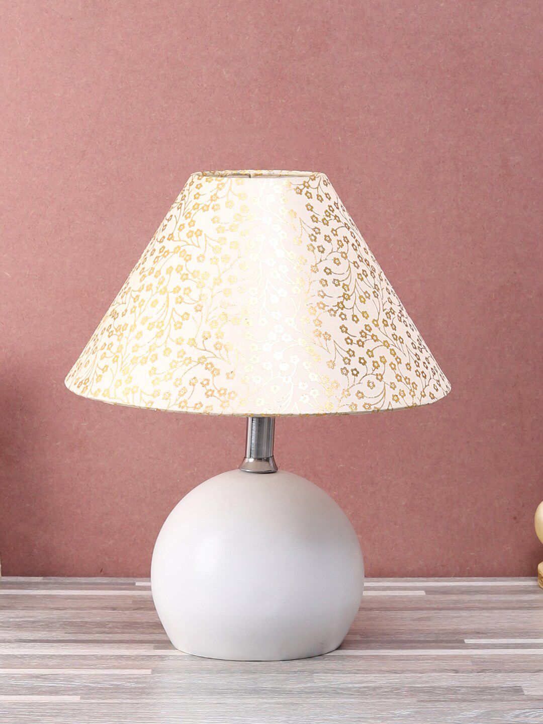 foziq White Printed Table Lamps Price in India