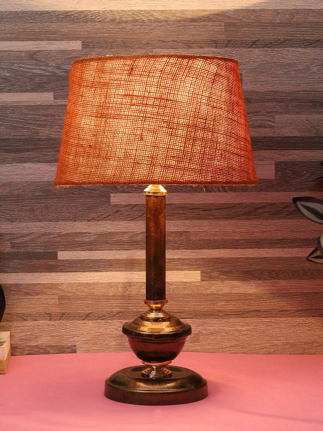 foziq Copper-Toned Solid Contemporary Table Lamps Price in India