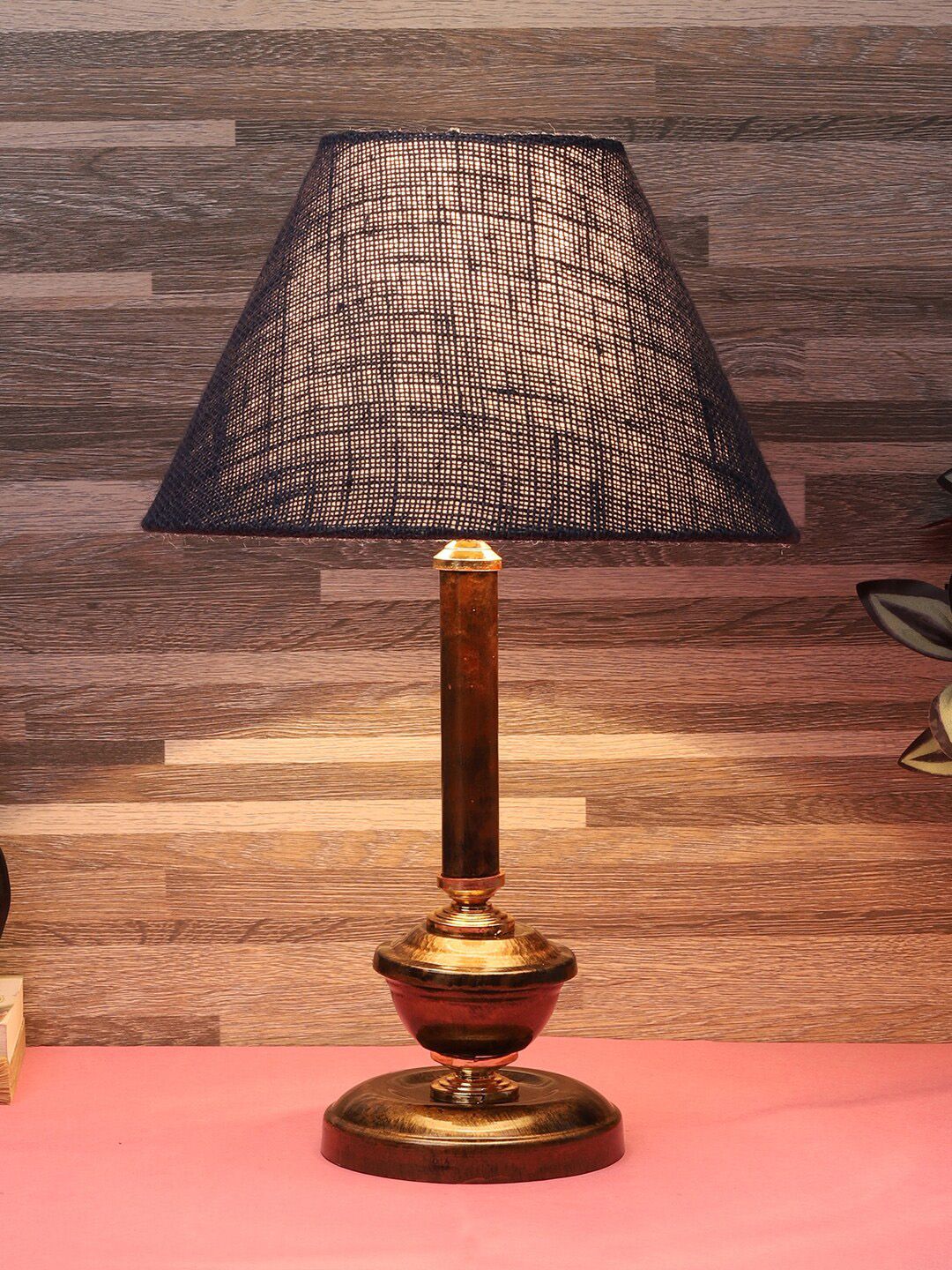 foziq Copper-Colored Solid Table Lamp Price in India