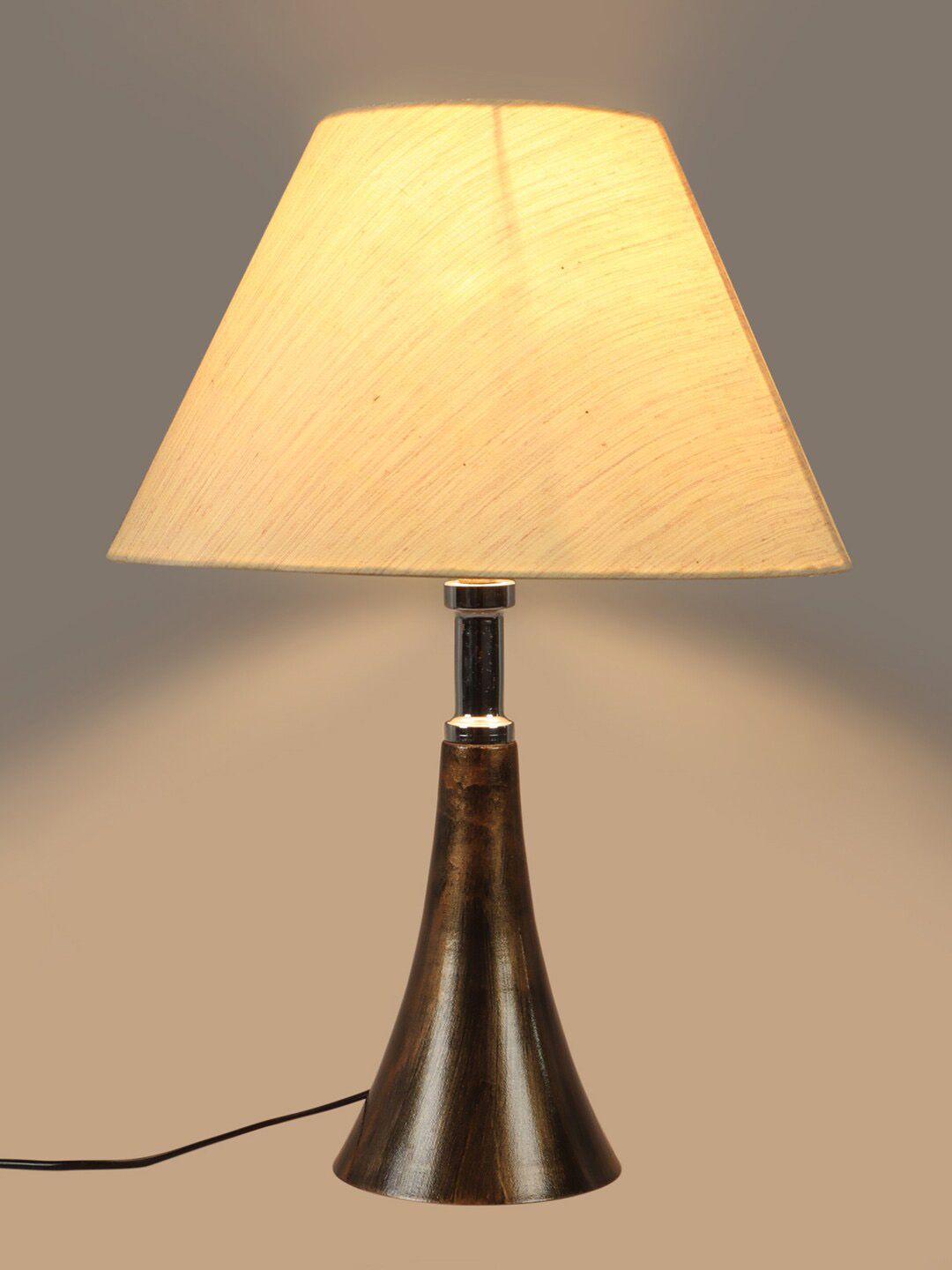 foziq Copper-Colored & Gold-Toned Solid Metal Table Lamp Price in India