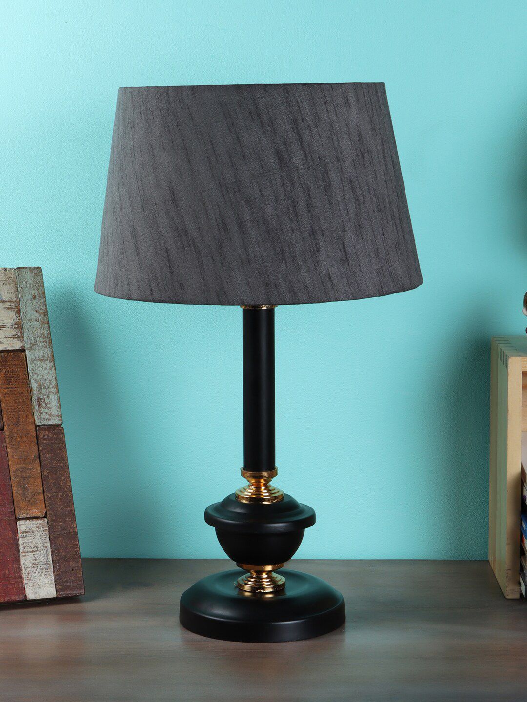 foziq Grey Solid Table Lamps Price in India